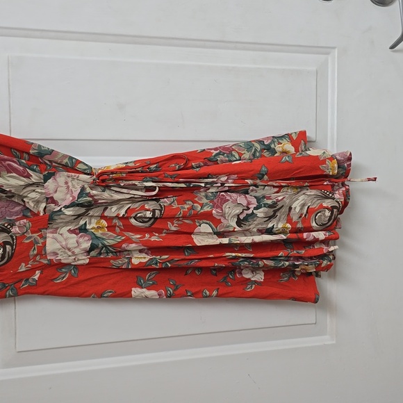 Rolla’s Dancer Coral Red Floral Print Wrap Dress size - Picture 4 of 12